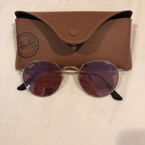 Perfect condition reflective rose gold Raybans
